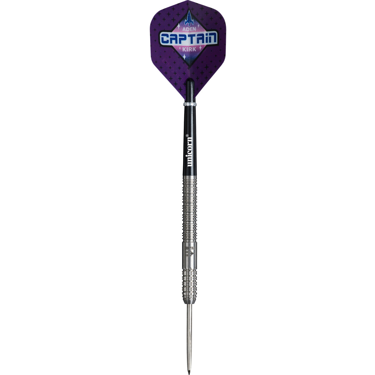 Aden Kirk Steel Tip Darts straight barrel profile image showing the full length design, grip positioning, and barrel geometry