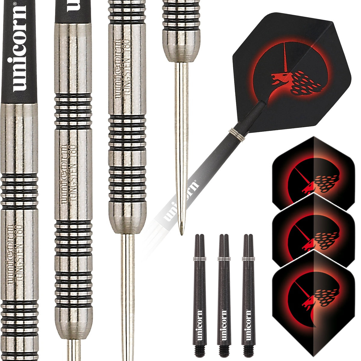 Core Tungsten Steel Tip Darts contents image displaying everything included inside the package