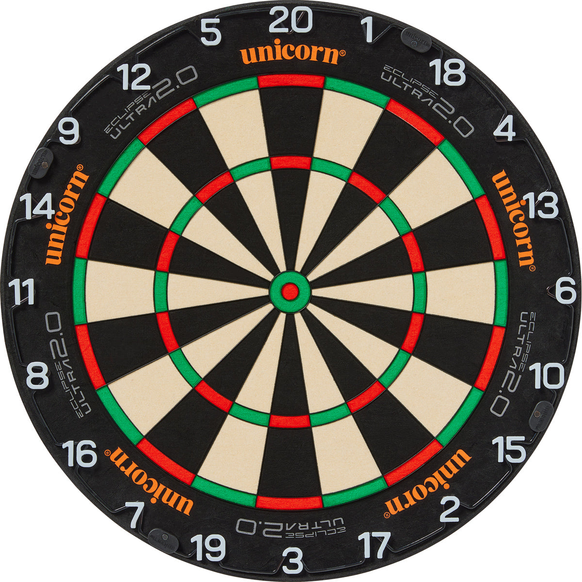 Unicorn Eclipse Ultra 2.0 Dartboard main product image showing the dartboard and product contents