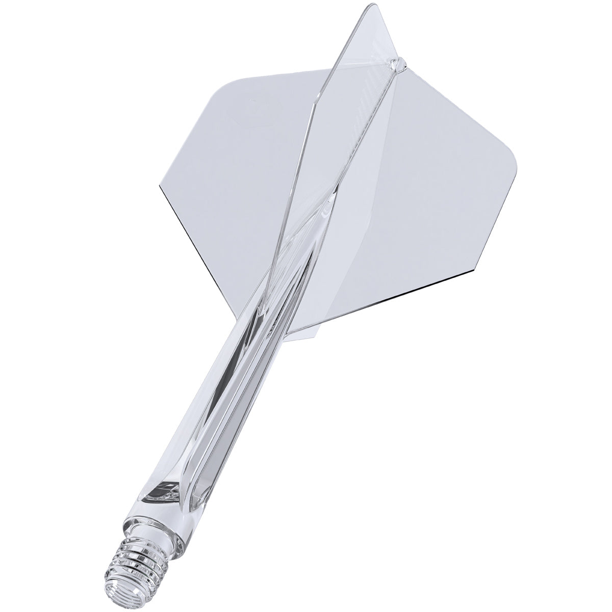 Forge Clear All In One Dart Flights by Unicorn angled view highlighting the product design and profile.