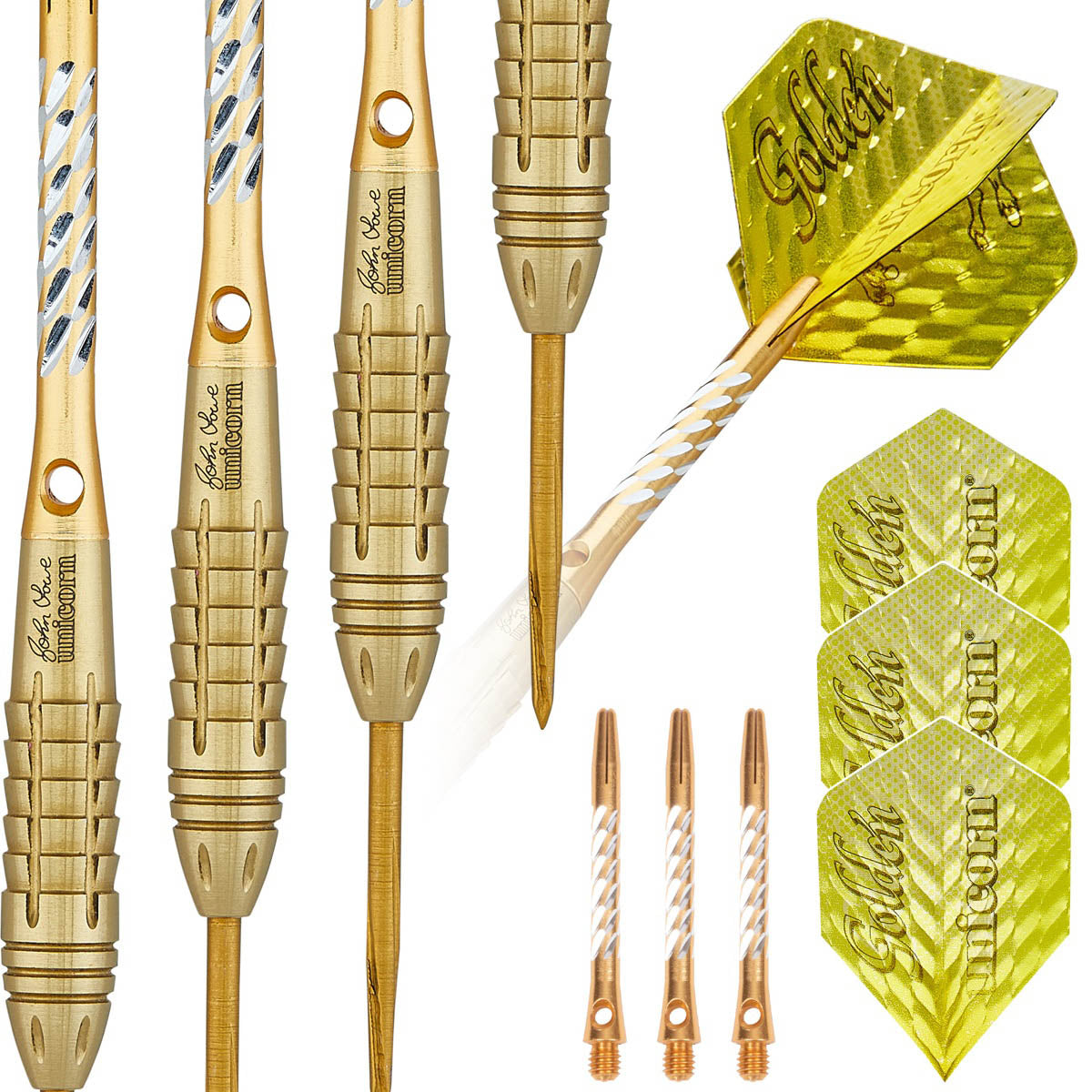 John Lowe Phase 3 World Champion Steel Tip Darts contents image displaying everything included inside the package