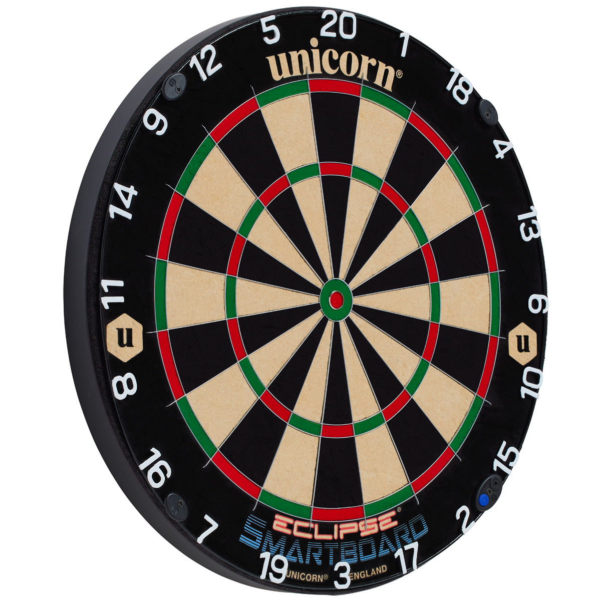 Unicorn Smartboard Eclipse Dartboard alternate product image showing the dartboard and product contents