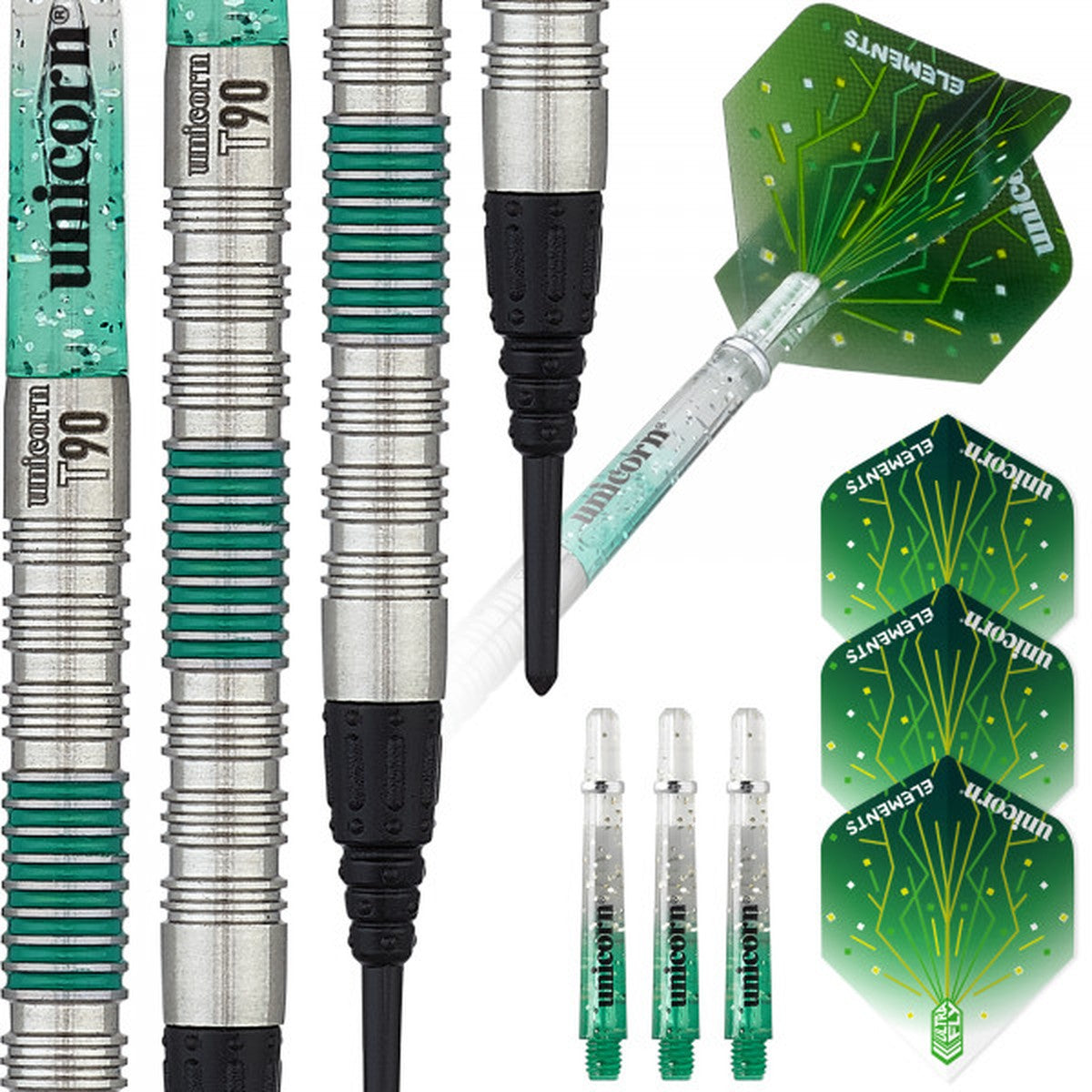 Unicorn T90 Core XL Green 90% Tungsten Soft Tip Darts
