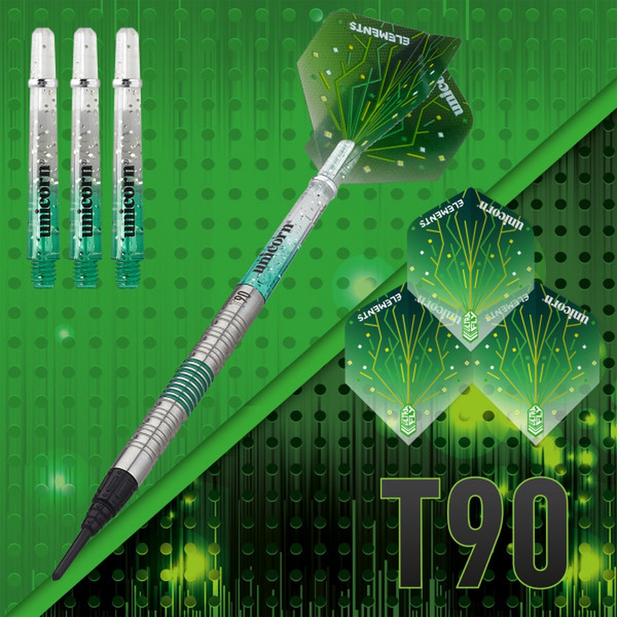 Unicorn T90 Core XL Green 90% Tungsten Soft Tip Darts
