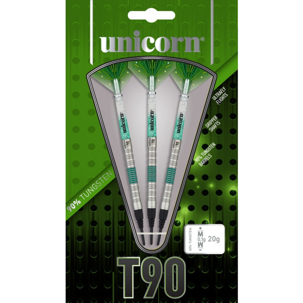 Unicorn T90 Core XL Green 90% Tungsten Soft Tip Darts
