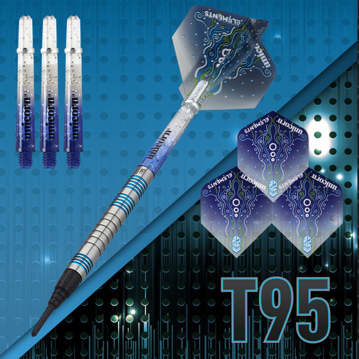 Unicorn T95 Core XL Blue 95% Tungsten Soft Tip Darts