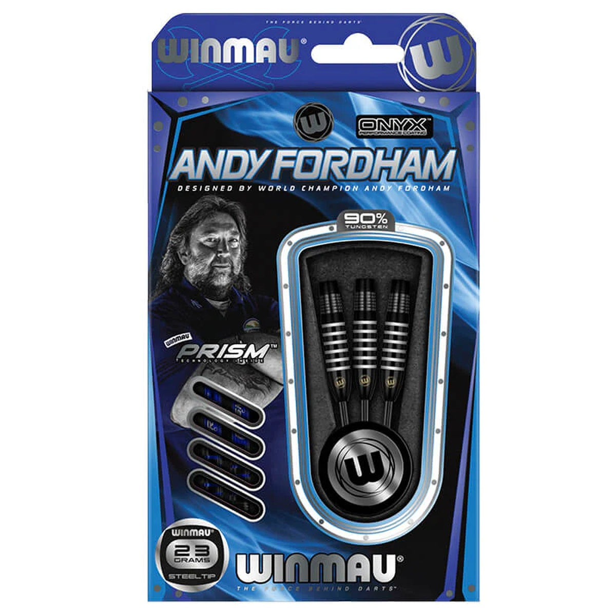 Andy Fordham Black Steel Tip Darts packaging exterior image showing the outer box artwork, branding, and presentation design