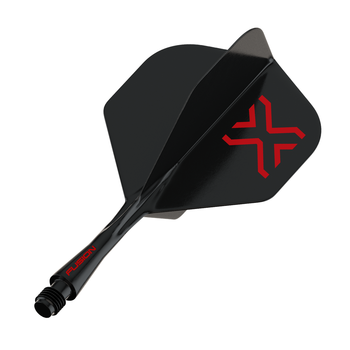 Winmau Blade X Fusion Integrated Flights & Shafts angled view highlighting the product design and profile.