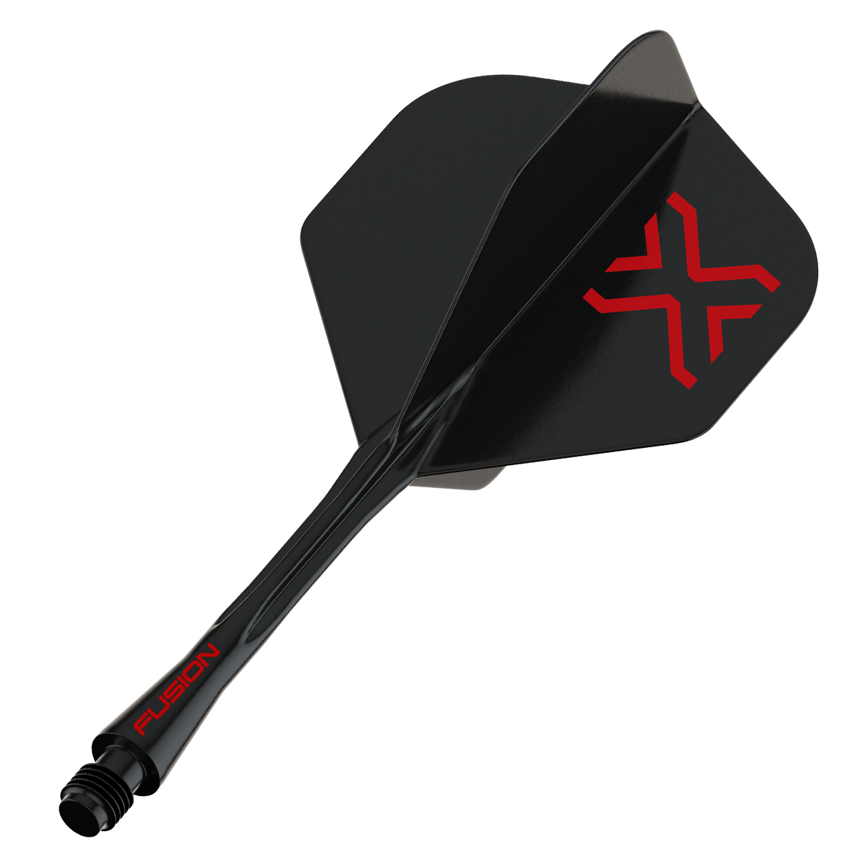 Winmau Blade X Fusion Integrated Flights & Shafts angled view highlighting the product design and profile.