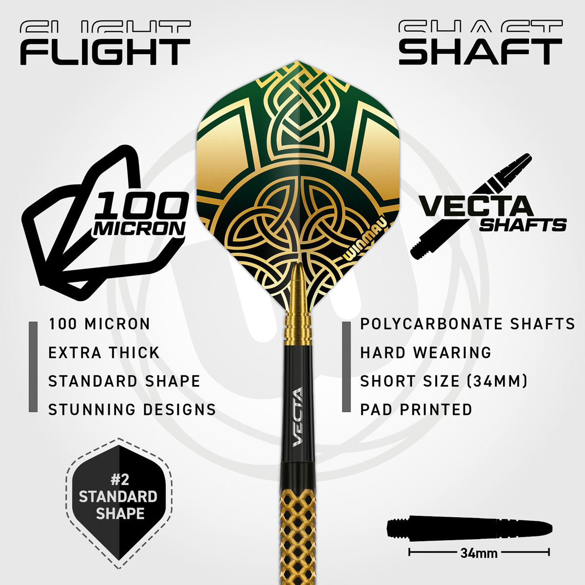 Brendan Dolan Signature Series Steel Tip Darts flight and stem image showing the included flight design, shaft setup, and branding details