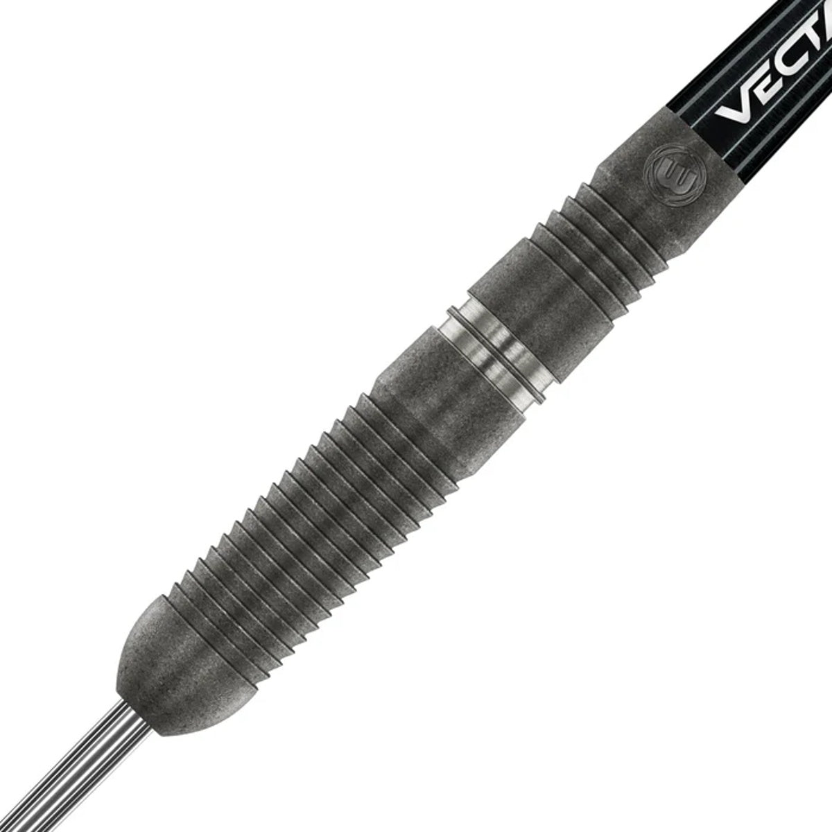Callisto 03 Steel Tip Darts close up image showing detailed grip patterns, machining, coating, and precision craftsmanship