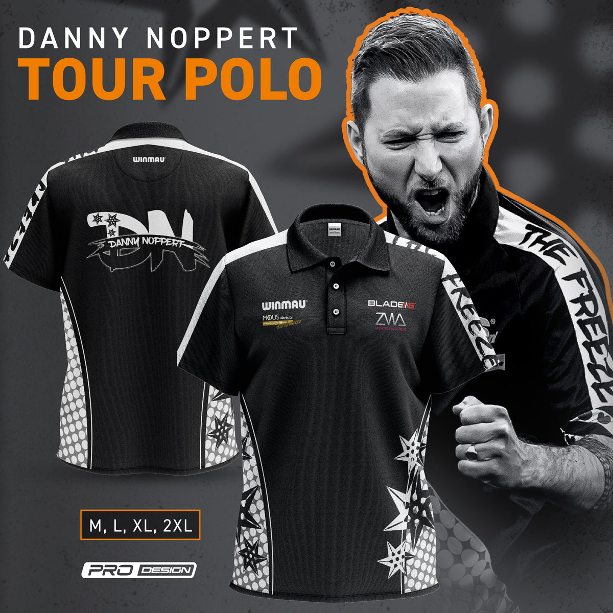 Danny Noppert Polo by Winmau player image featuring Danny Noppert wearing the official polo