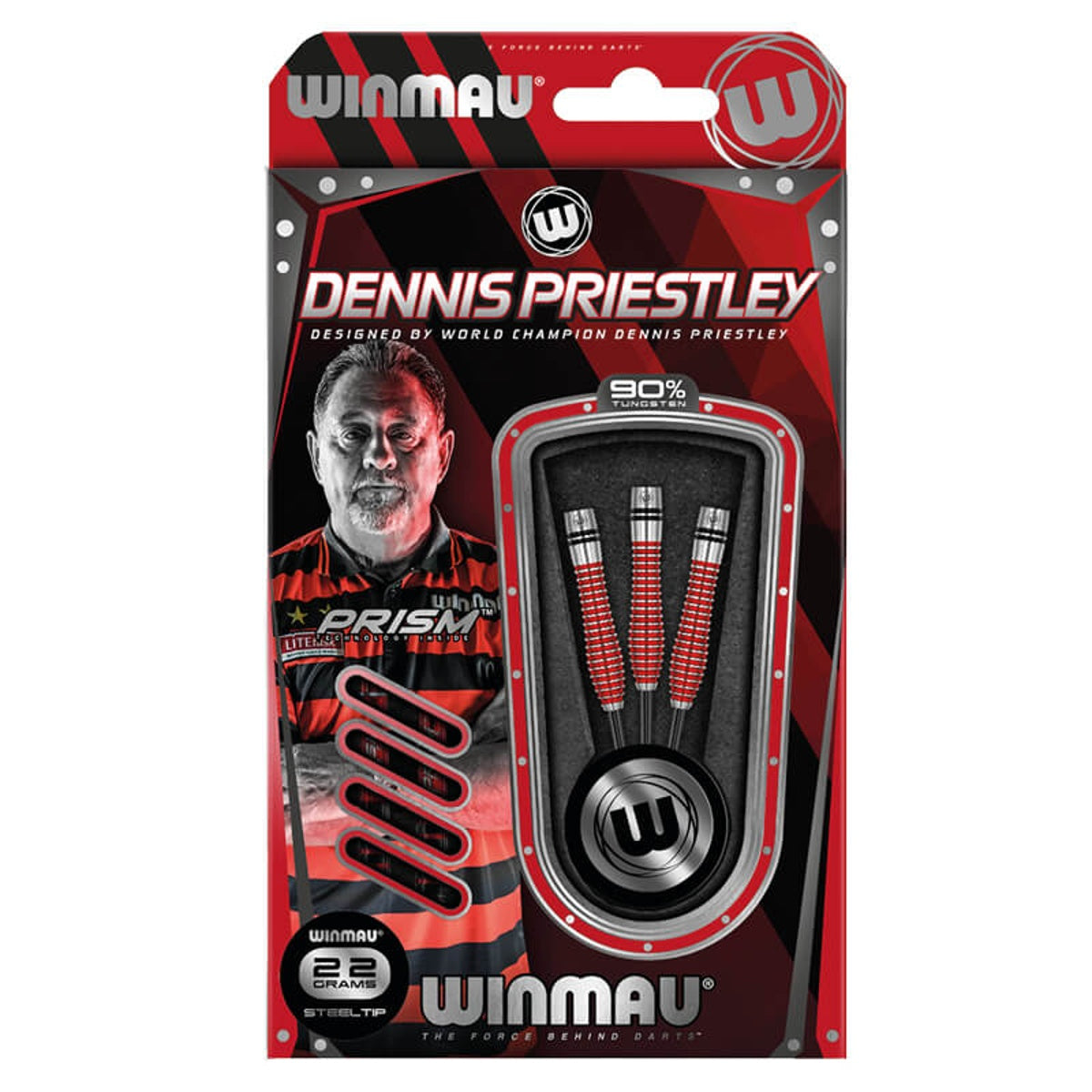 Dennis Priestley Special Edition Steel Tip Darts packaging exterior image showing the outer box artwork, branding, and presentation design