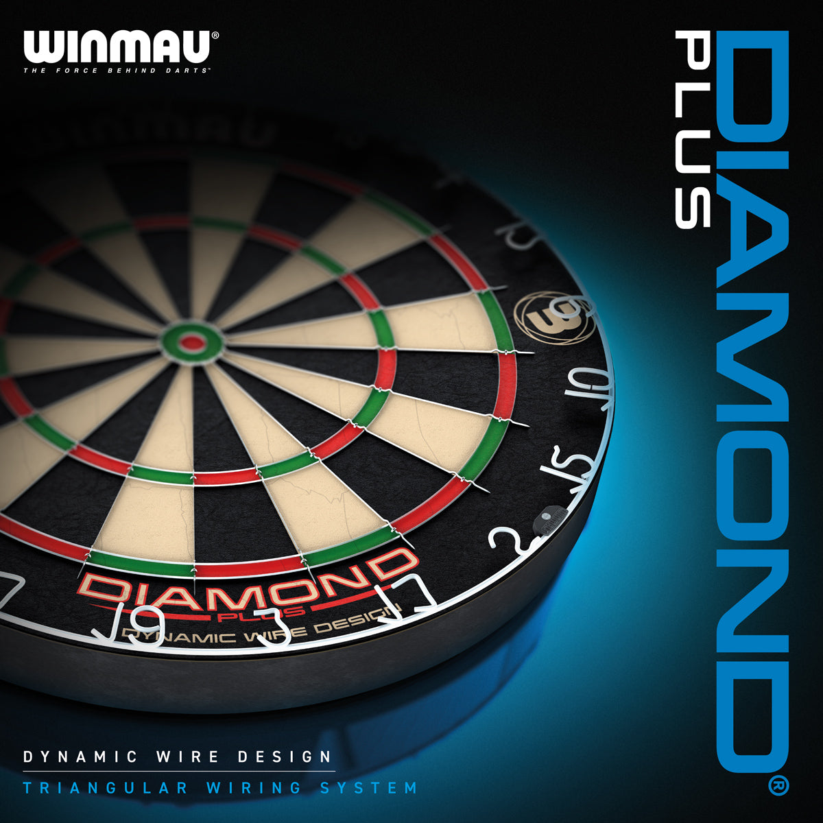 Winmau Diamond Plus Dartboard outer box alternate image showing the retail packaging and branding