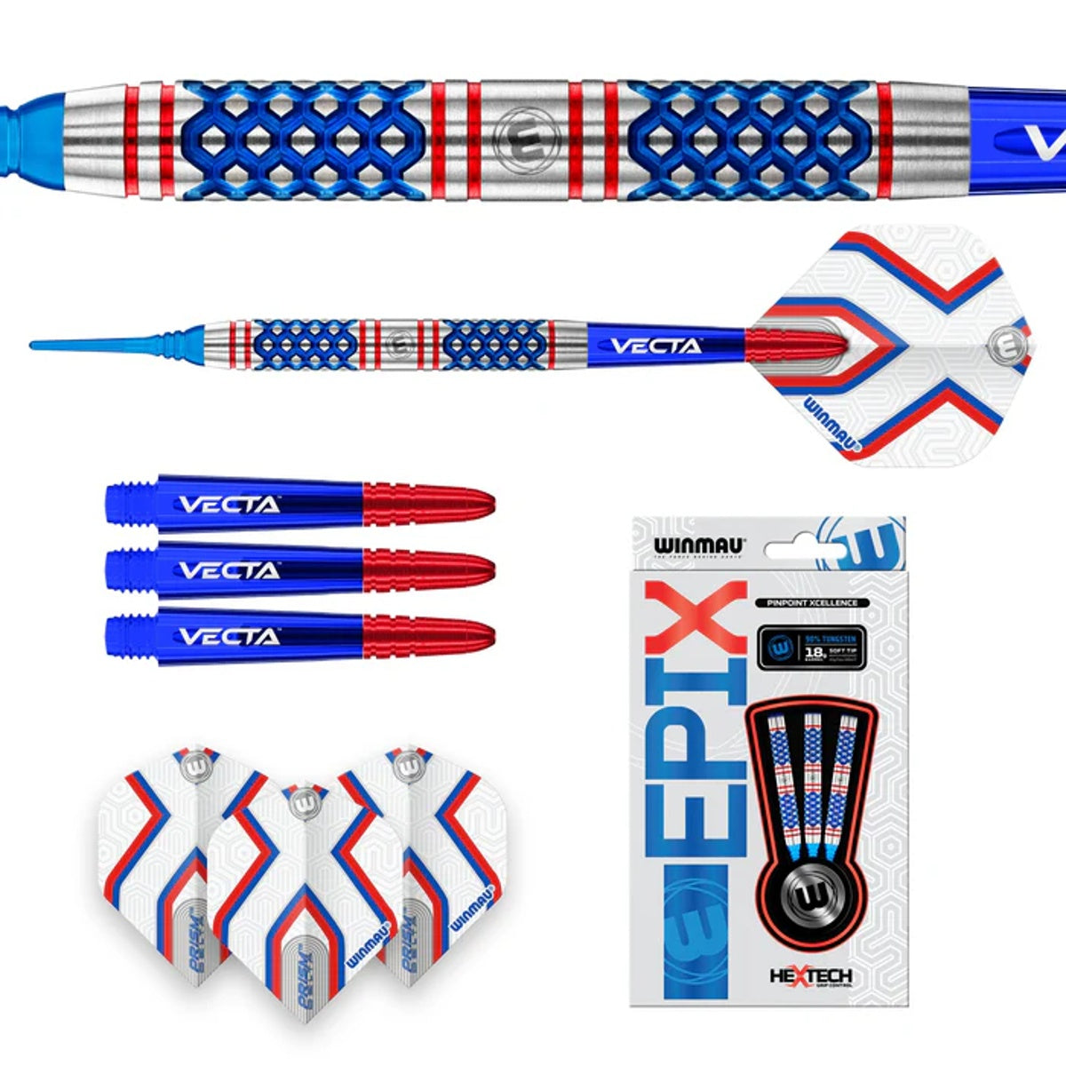 Epix 90% Tungsten Soft Tip Darts by Winmau