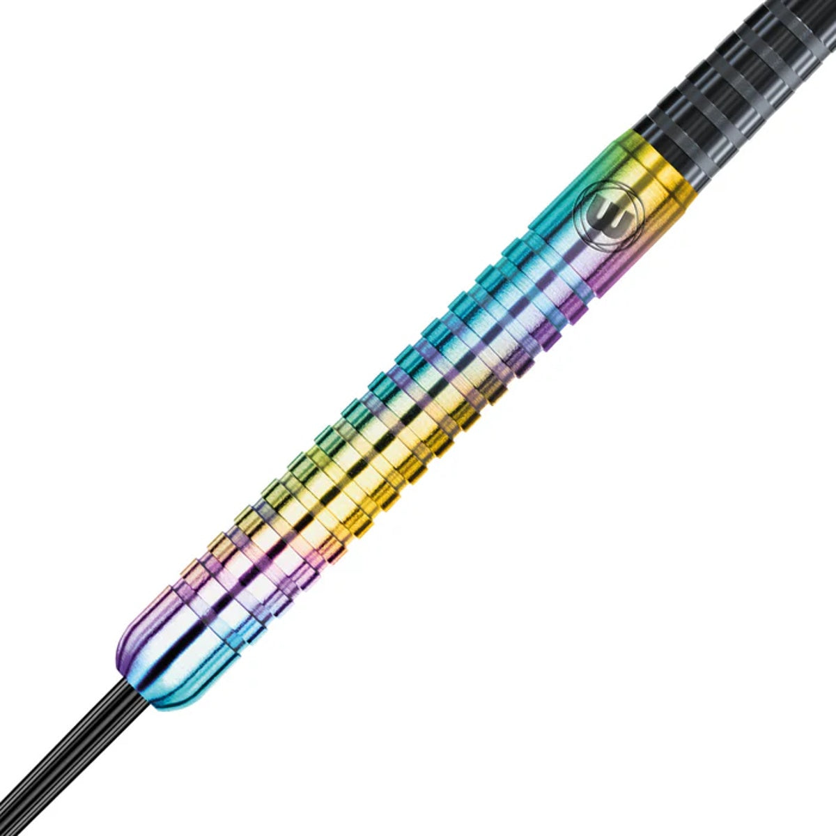 Foxfire Urban Steel Tip Darts close up image showing detailed grip patterns, machining, coating, and precision craftsmanship