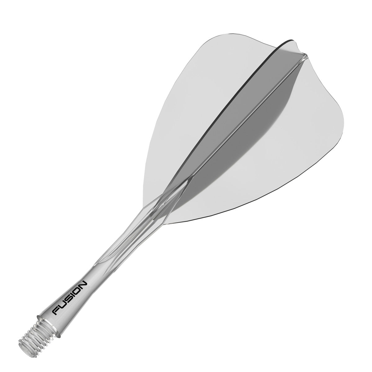 Winmau Fusion Arrow Integrated Flight & Shaft Clear angled view highlighting the product design and profile.