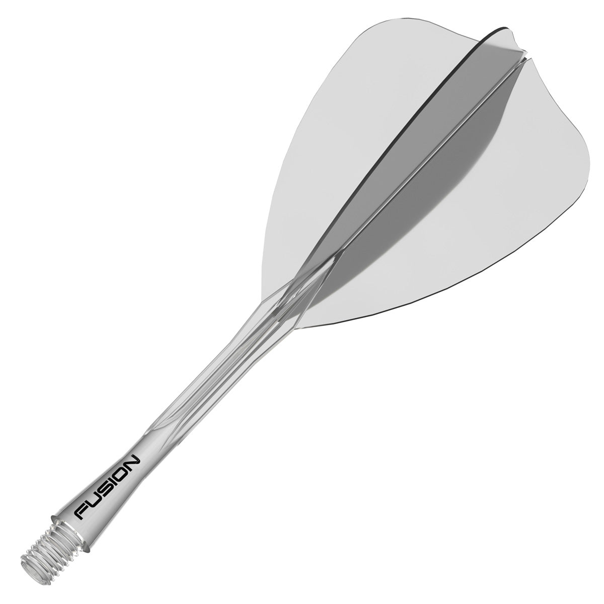 Winmau Fusion Arrow Integrated Flight & Shaft Clear angled view highlighting the product design and profile.