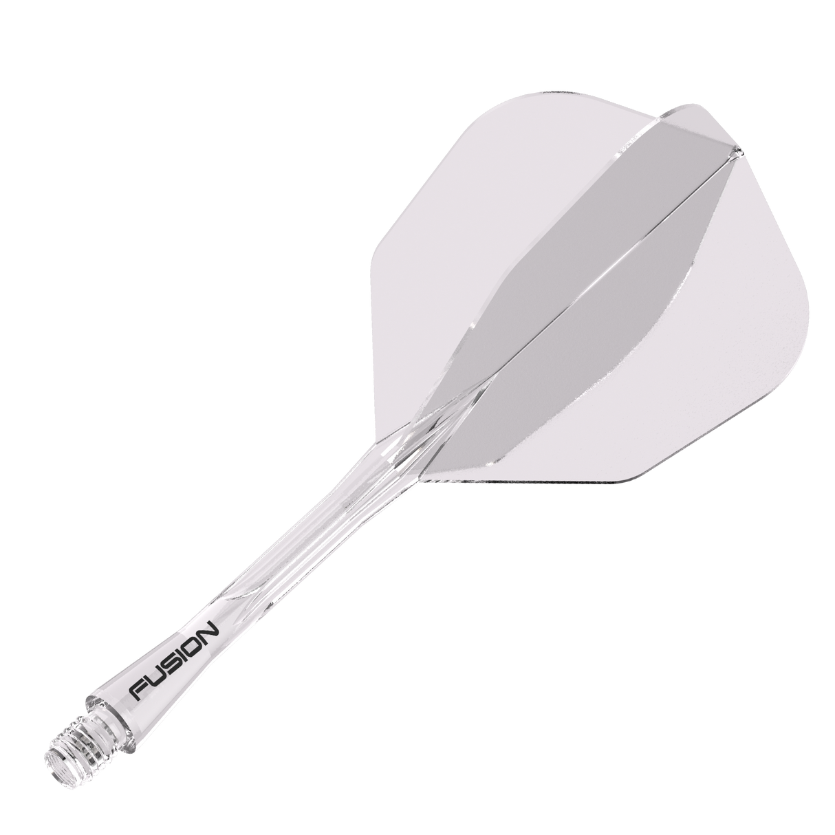 Fusion Integrated Flight & Shaft Clear No6 by Winmau angled view highlighting the product design and profile.