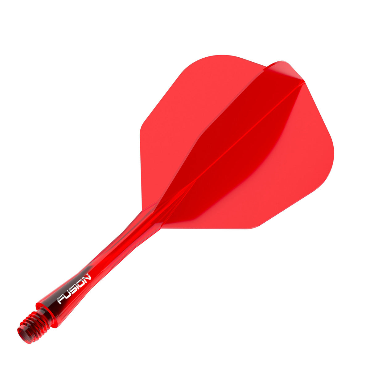 Winmau Fusion Integrated Flight & Shaft Red No6 angled view highlighting the product design and profile.