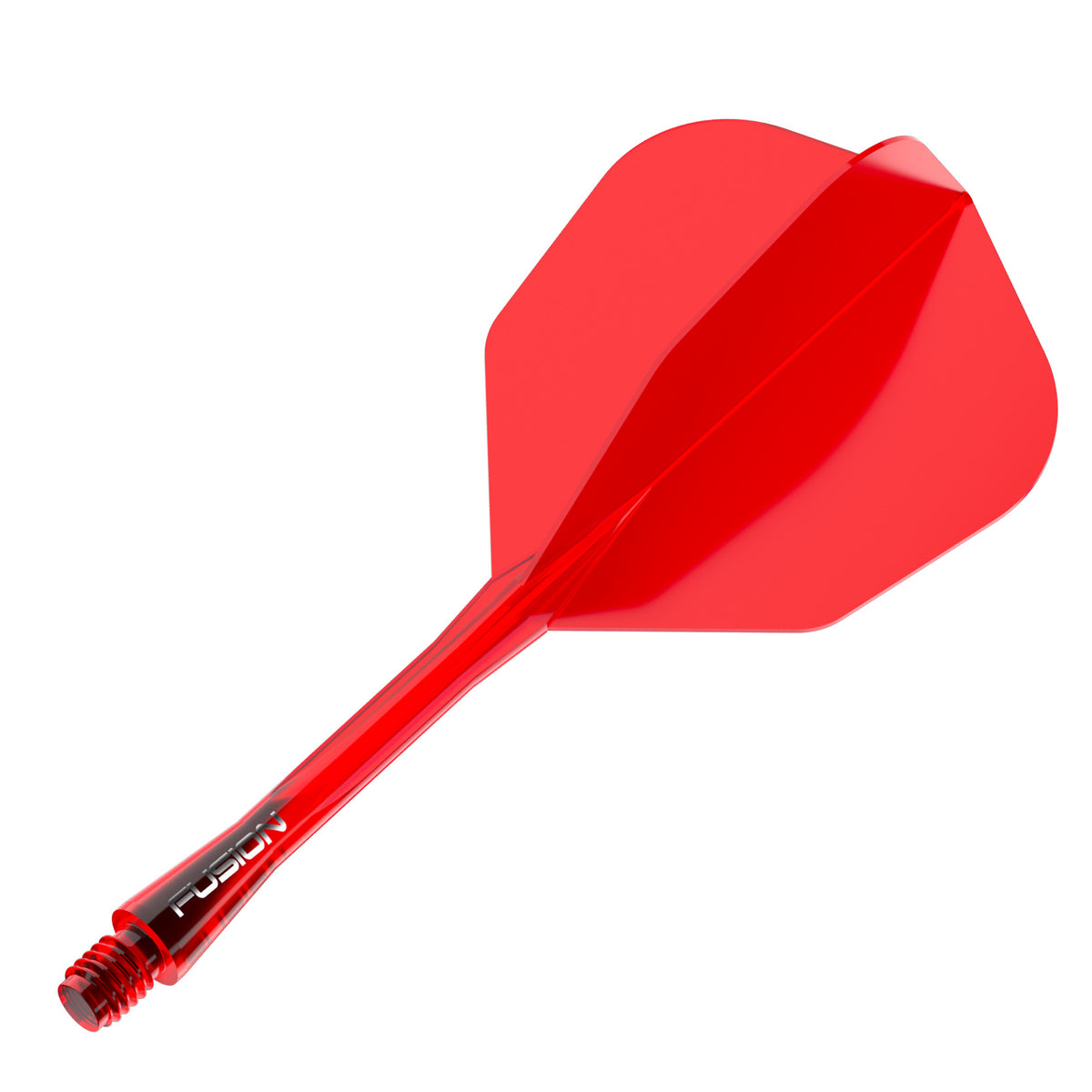 Winmau Fusion Integrated Flight & Shaft Red No6 angled view highlighting the product design and profile.