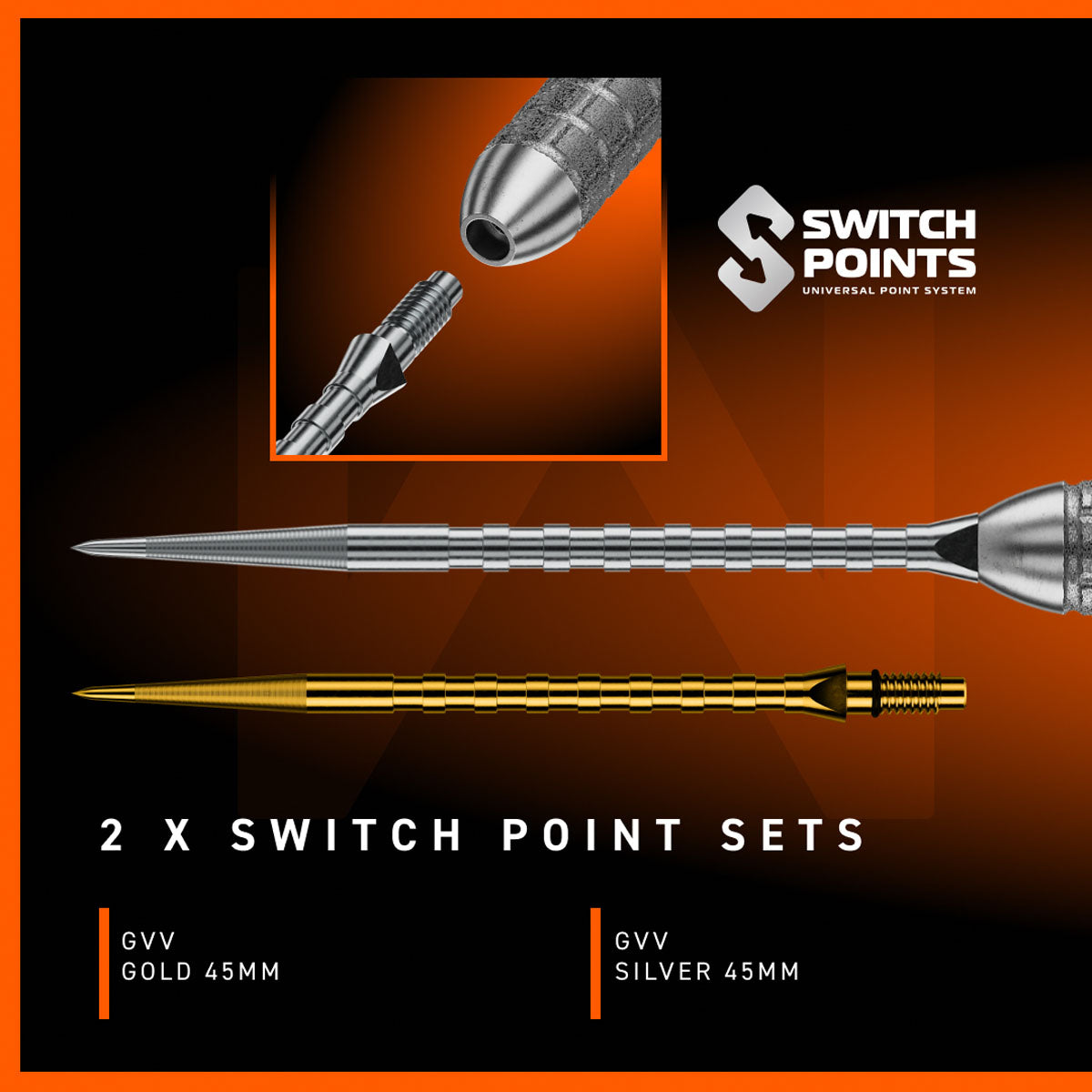 Winmau Gian Van Veen W-Max Switch Point 90% Tungsten Steel Tip Darts