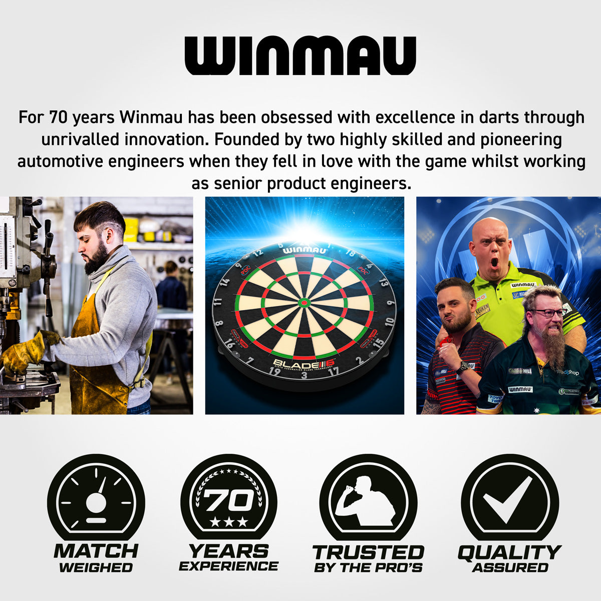 John Brown Signature Edition Steel Tip Darts Winmau brand image featuring Winmau branding, product range identity, and manufacturer information