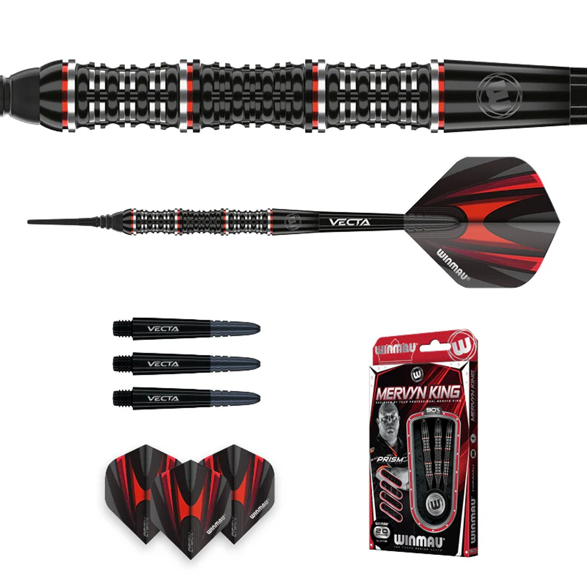 Mervyn King Special Edition 90% Tungsten Soft Tip Darts by Winmau