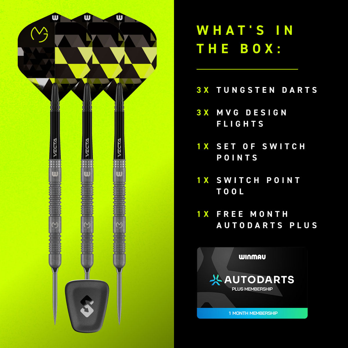 Winmau Michael van Gerwen MvG TS Switch Point 90% Tungsten Steel Tip Darts