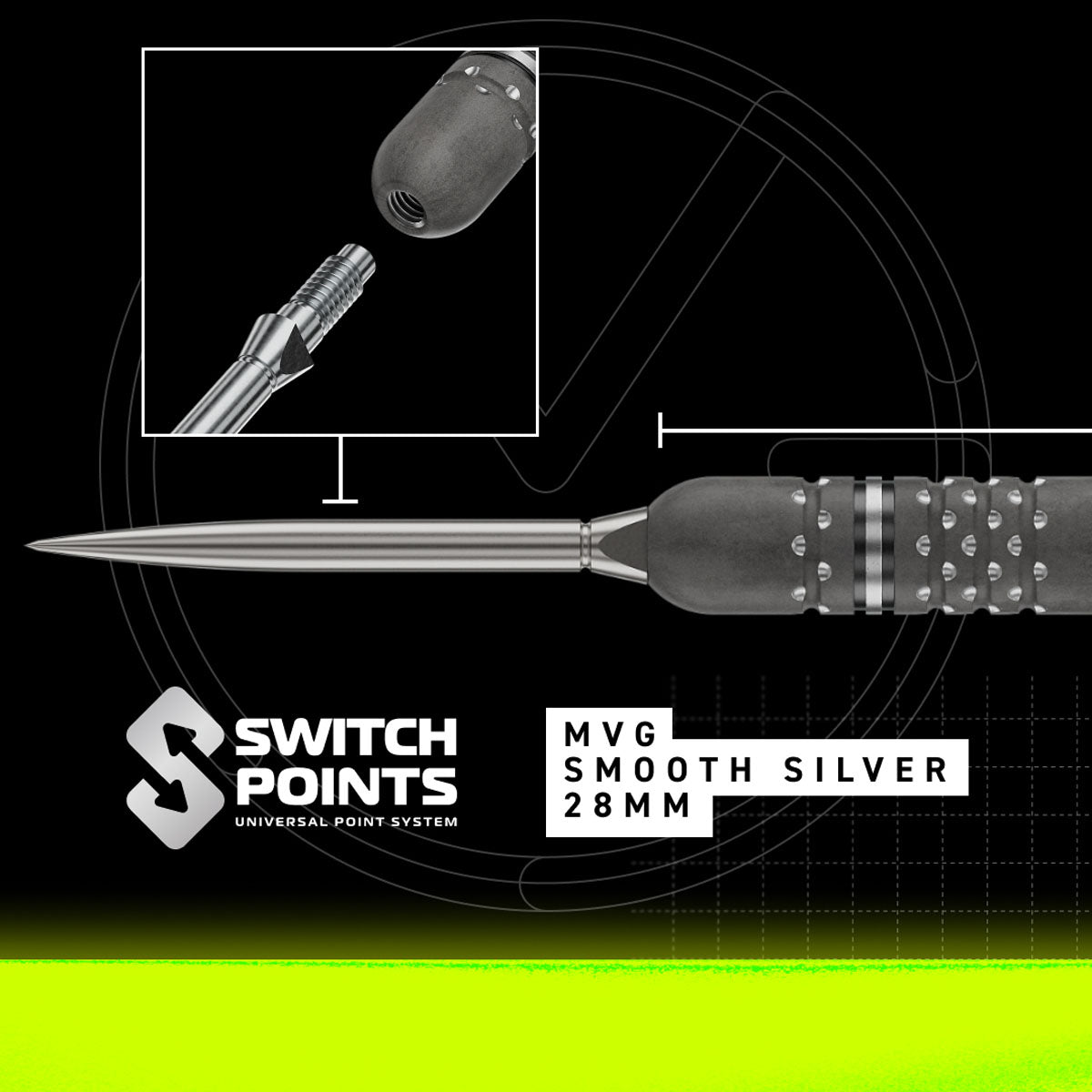 Winmau Michael van Gerwen MvG TS-PRO Switch Point 90% Tungsten Steel Tip Darts