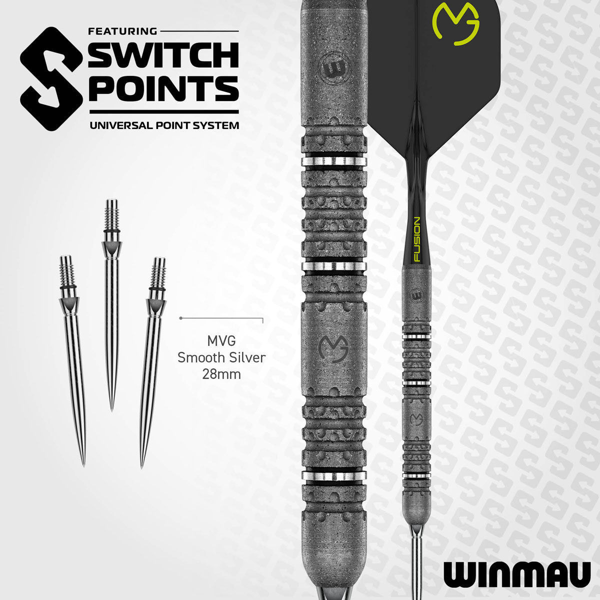 Winmau Michael van Gerwen MvG Signature Edition Switch Point 90% Tungsten Steel Tip Darts