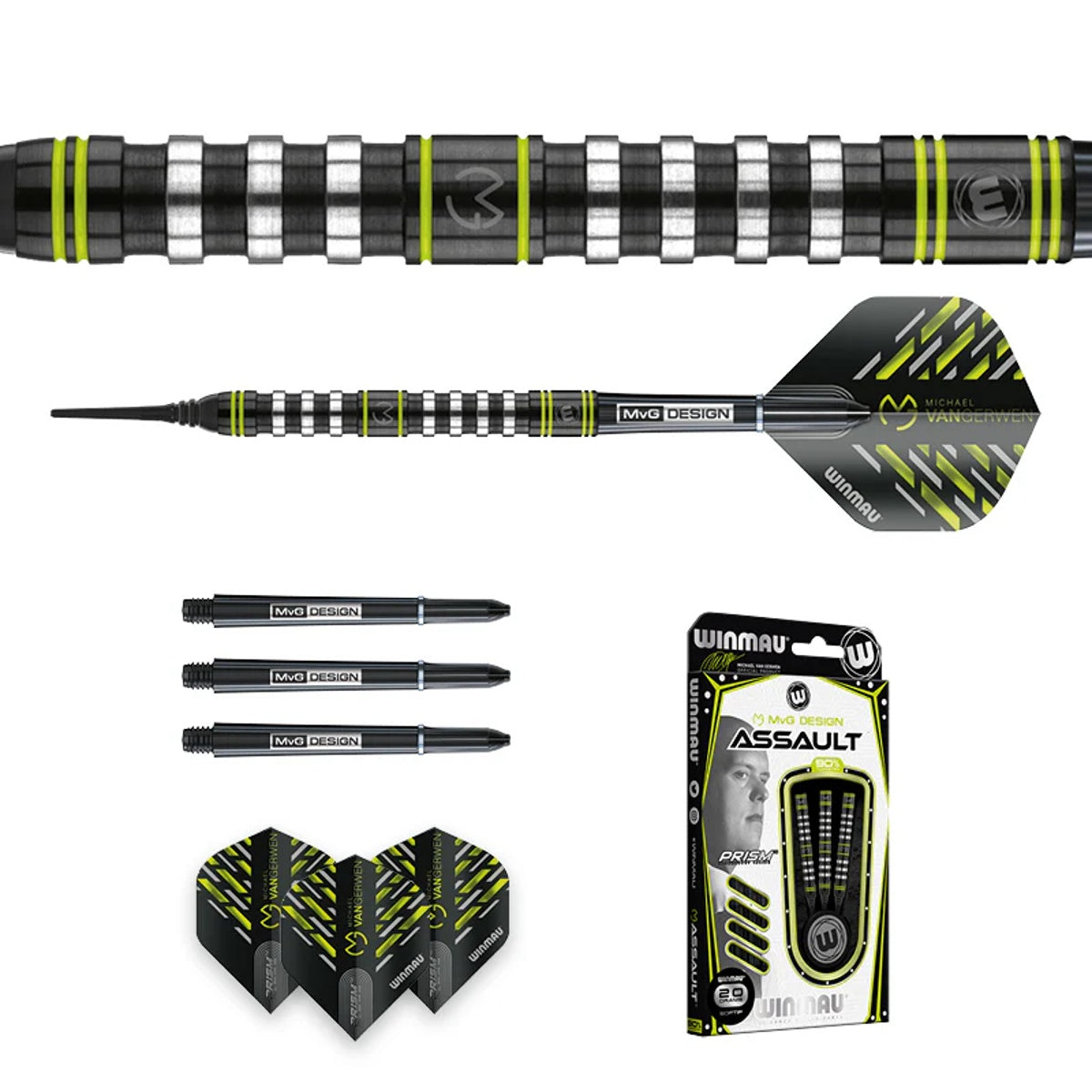 Michael Van Gerwen MVG Assault 90% Tungsten Soft Tip Darts by Winmau