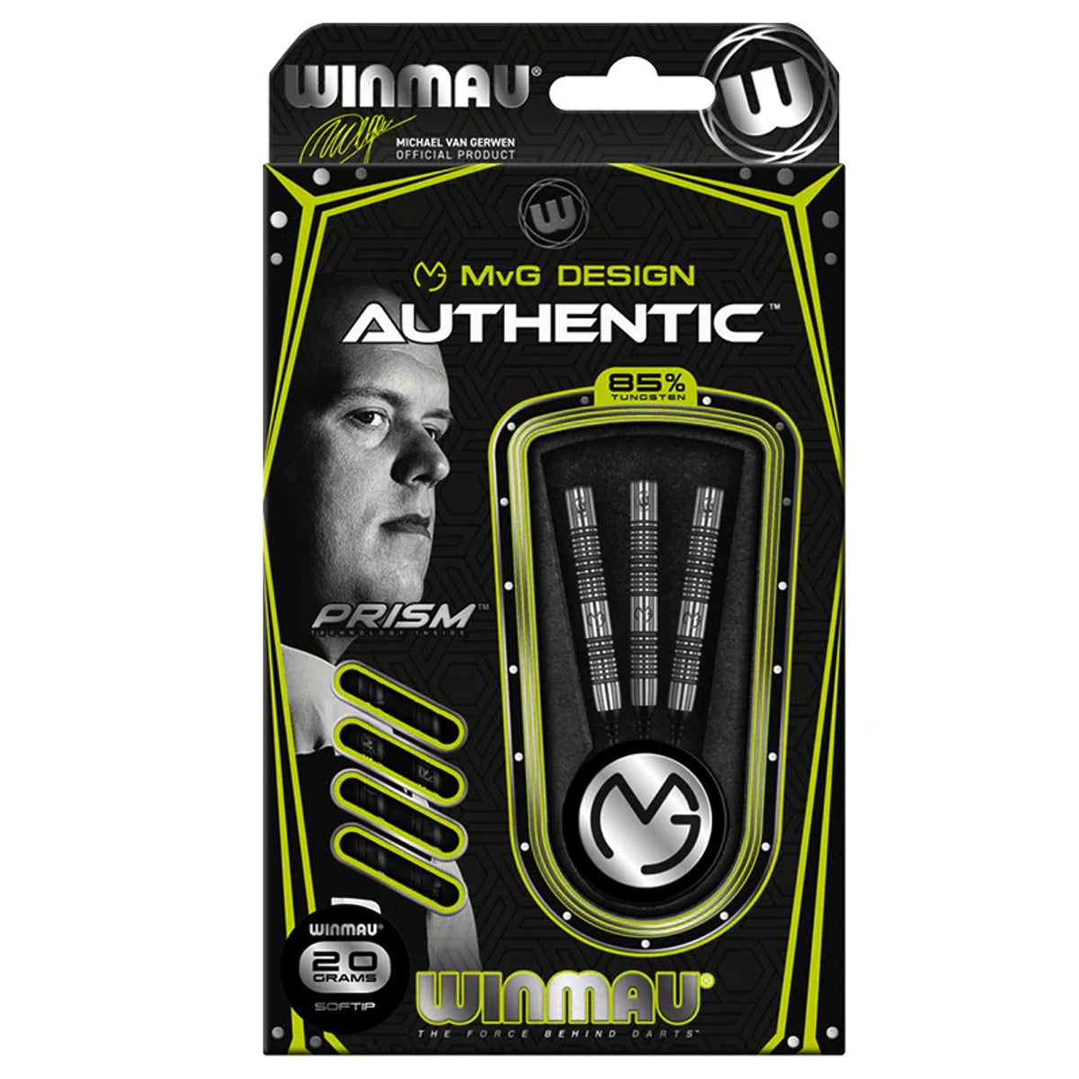 Michael Van Gerwen MVG Authentic 85% Tungsten Soft Tip Darts by Winmau