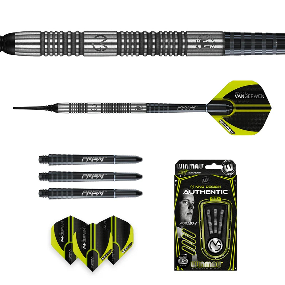 Michael Van Gerwen MVG Authentic 85% Tungsten Soft Tip Darts by Winmau