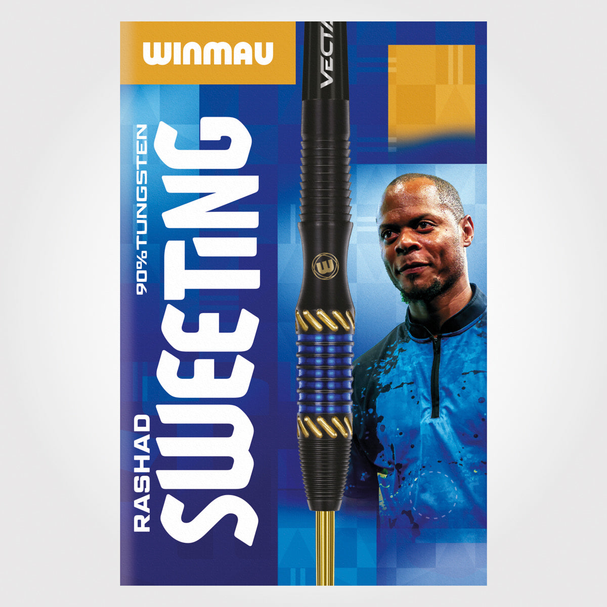 Rashad Sweeting Steel Tip Darts packaging exterior image showing the outer box artwork, branding, and presentation design