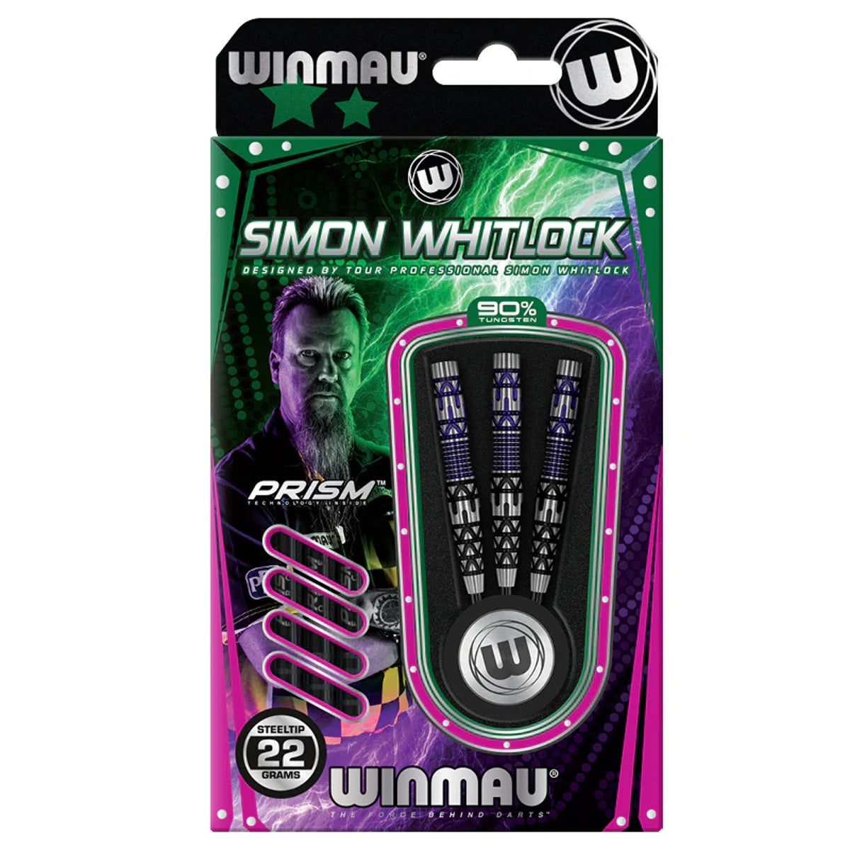 Simon Whitlock Special Edition Steel Tip Darts packaging exterior image showing the outer box artwork, branding, and presentation design
