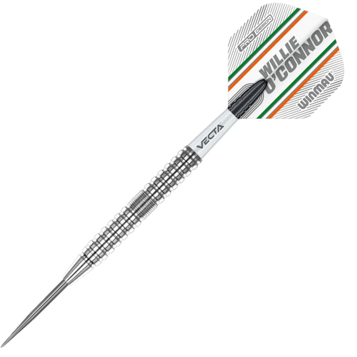 Willie O'Connor Steel Tip Darts angled product image displaying the barrel profile, grip layout, and design features