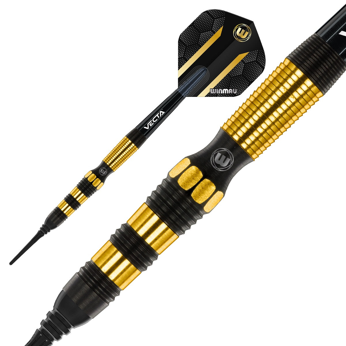 Simon Whitlock Gold - Black 90% Tungsten Soft Tip Darts by Winmau