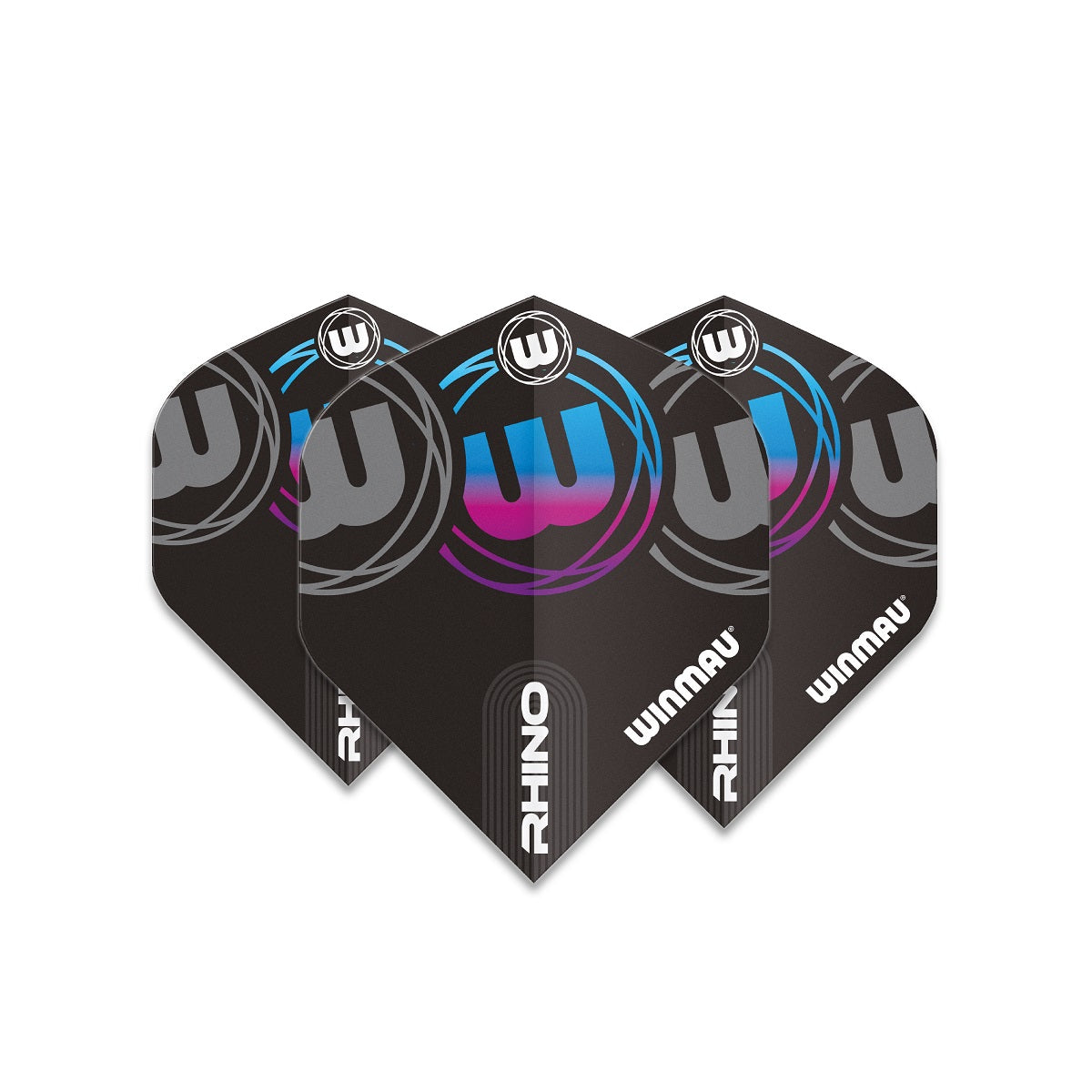 Winmau Rhino Extra Thick Standard Black, Grey, Blue & Purple Dart Flights