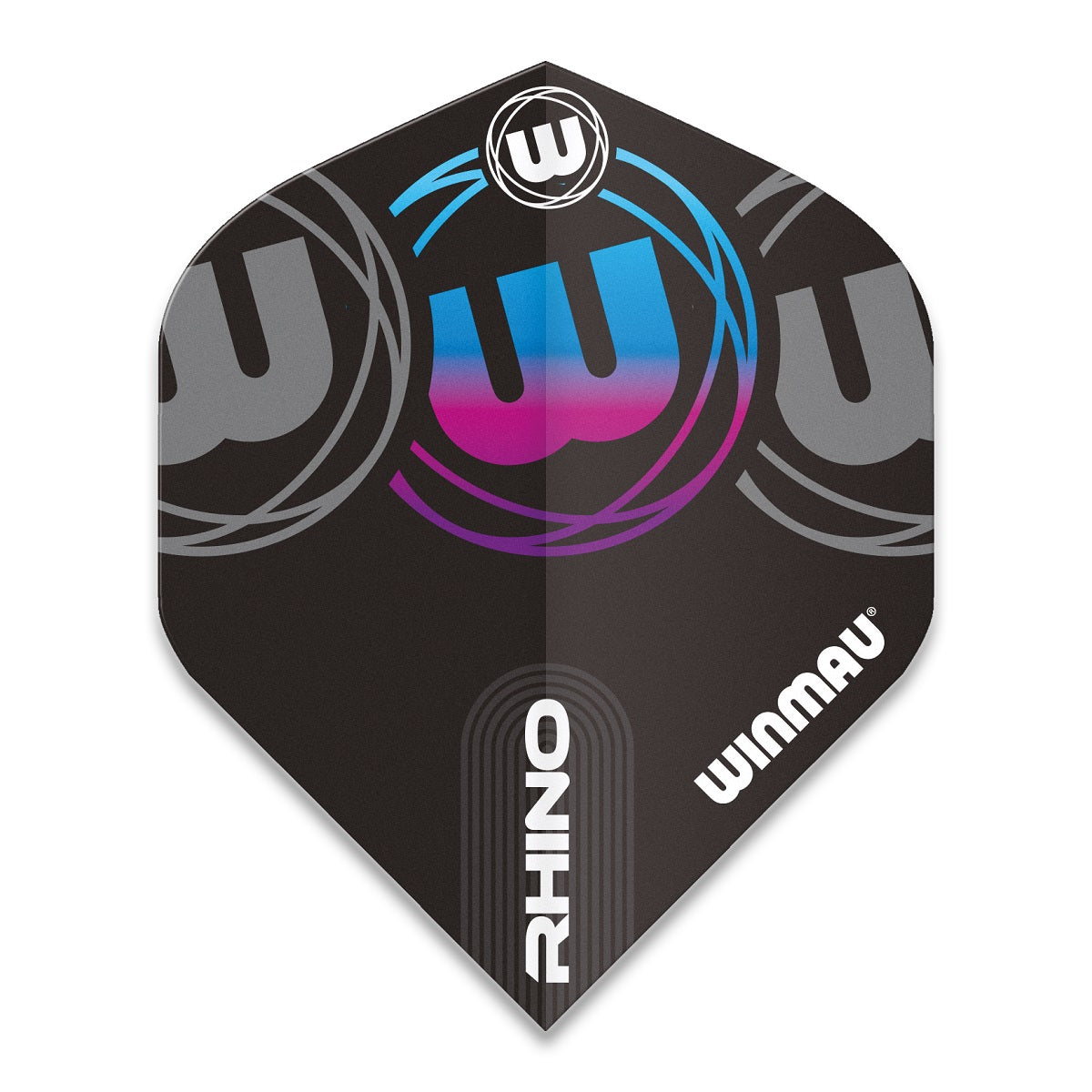 Winmau Rhino Extra Thick Standard Black, Grey, Blue & Purple Dart Flights
