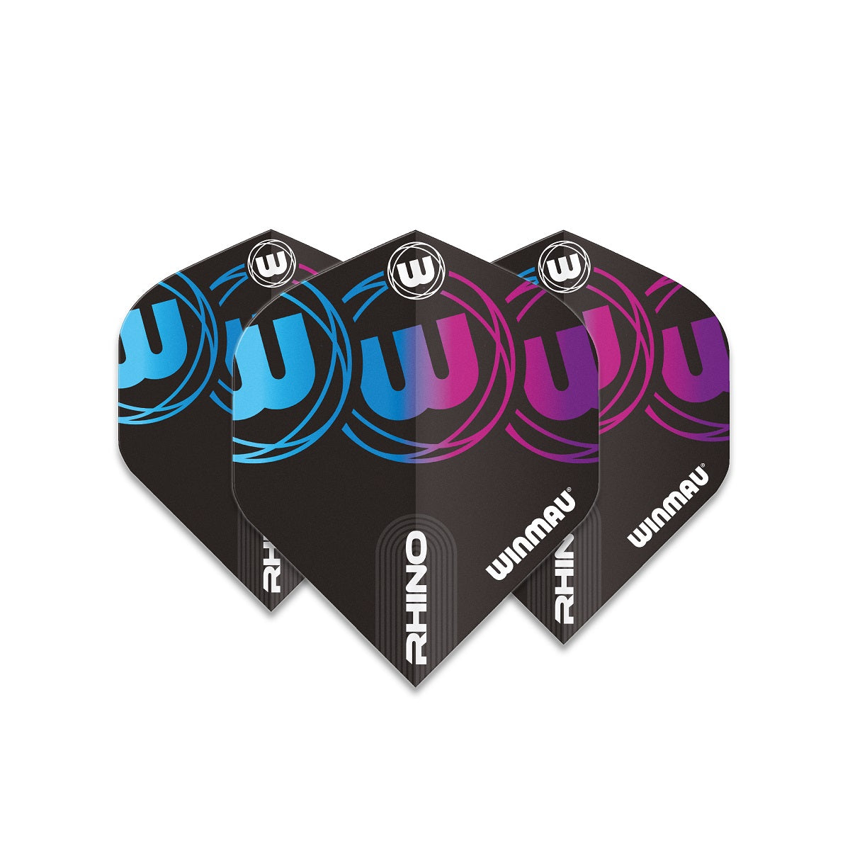 Winmau Rhino Extra Thick Standard Black, Blue & Purple Dart Flights