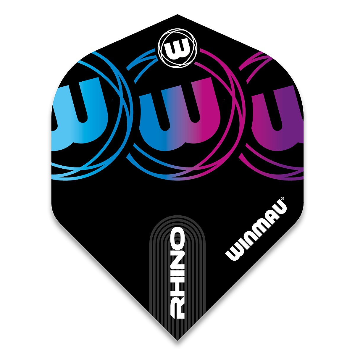 Winmau Rhino Extra Thick Standard Black, Blue & Purple Dart Flights
