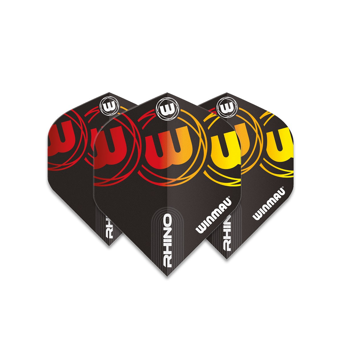 Winmau Rhino Extra Thick Standard Black, Red & Yellow Dart Flights