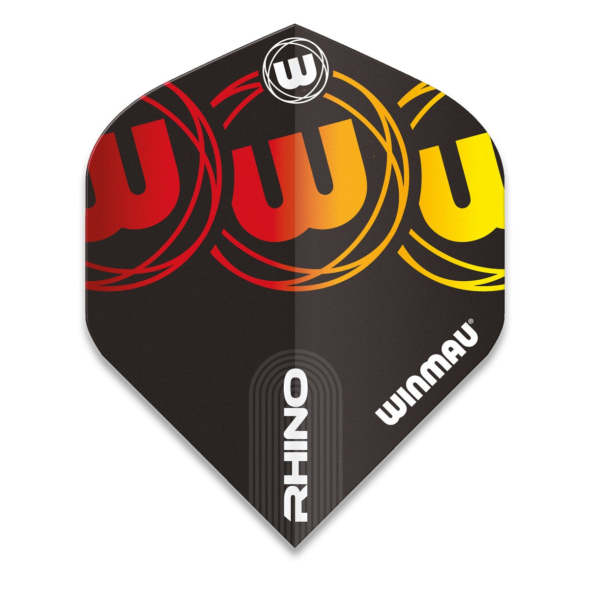 Winmau Rhino Extra Thick Standard Black, Red & Yellow Dart Flights