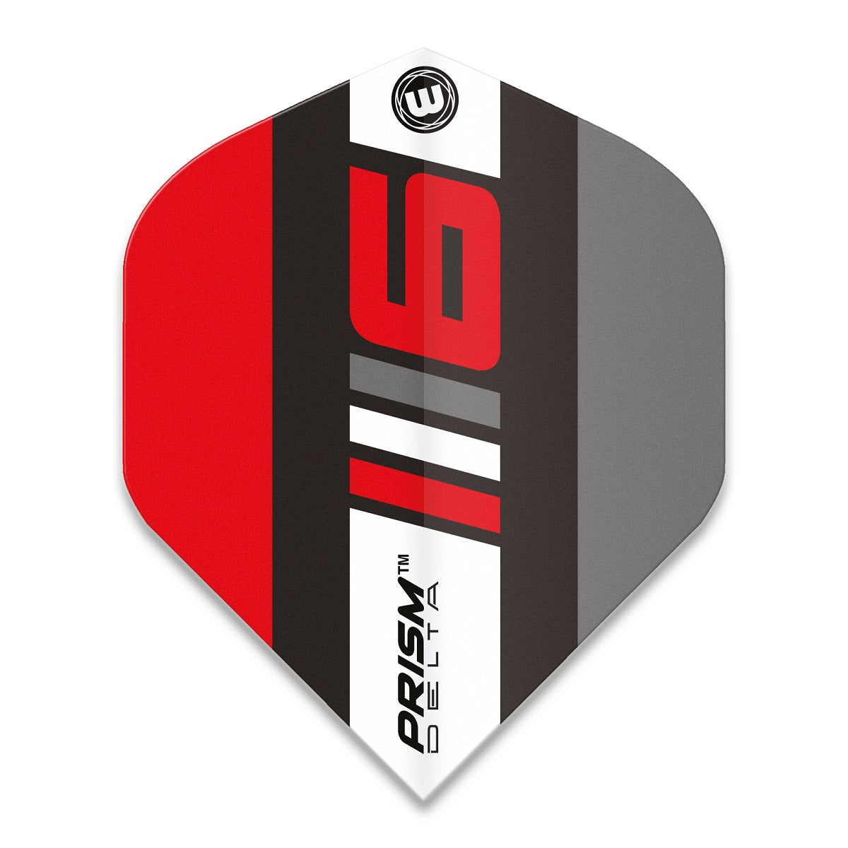 Winmau Prism Delta Blade 6 Black, Grey & Red Standard Dart Flights