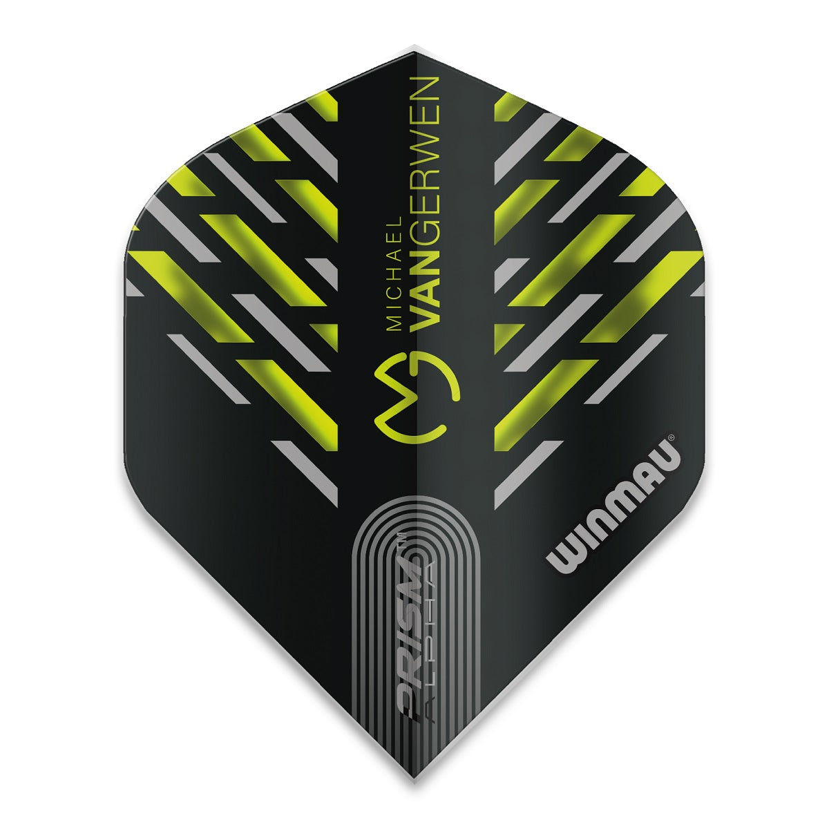 Winmau Prism Alpha MVG Michael Van Gerwen Standard Dart Flights 100 Micron Black / Green 6915-180