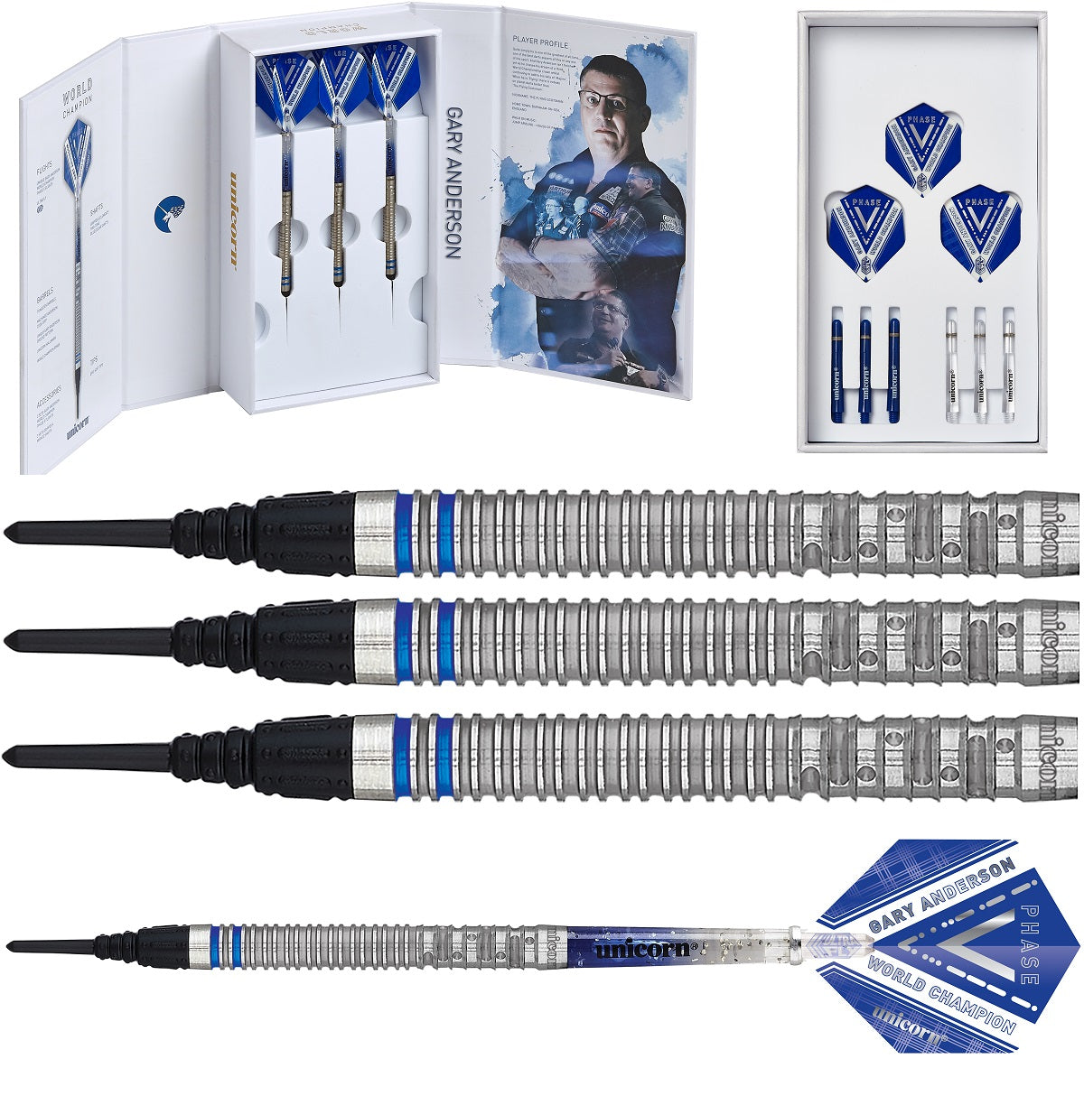 Gary Anderson 90% Tungsten Phase 5 World Champion Soft Tip Darts by Unicorn