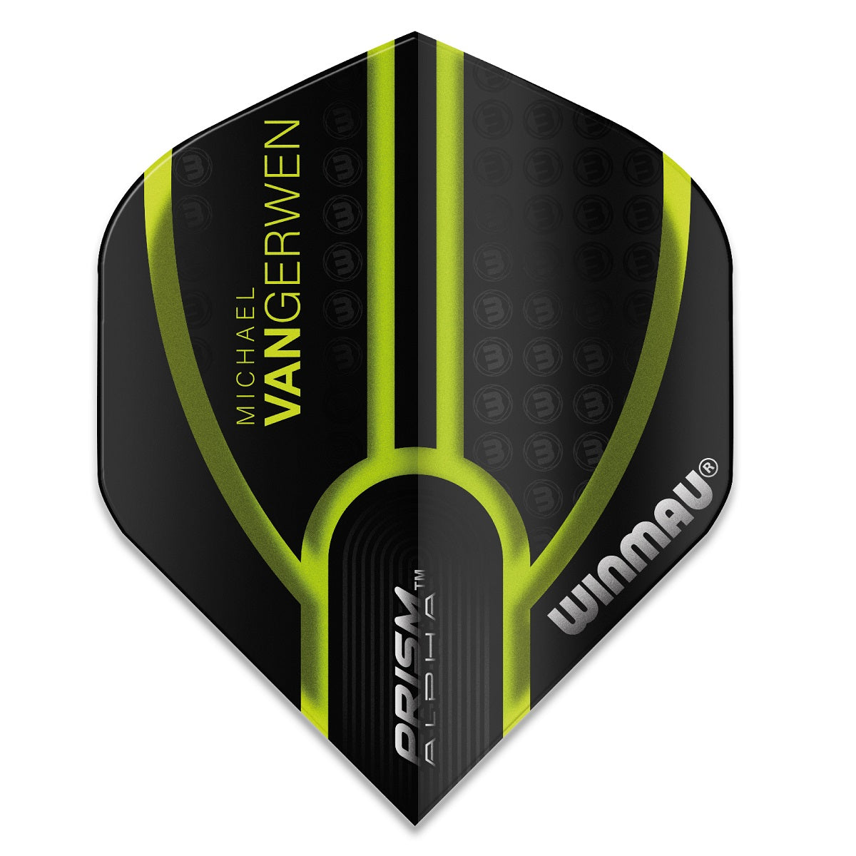 Winmau Prism Alpha MVG Michael Van Gerwen Dart Flights 6915-143 Black Green 100 Micron