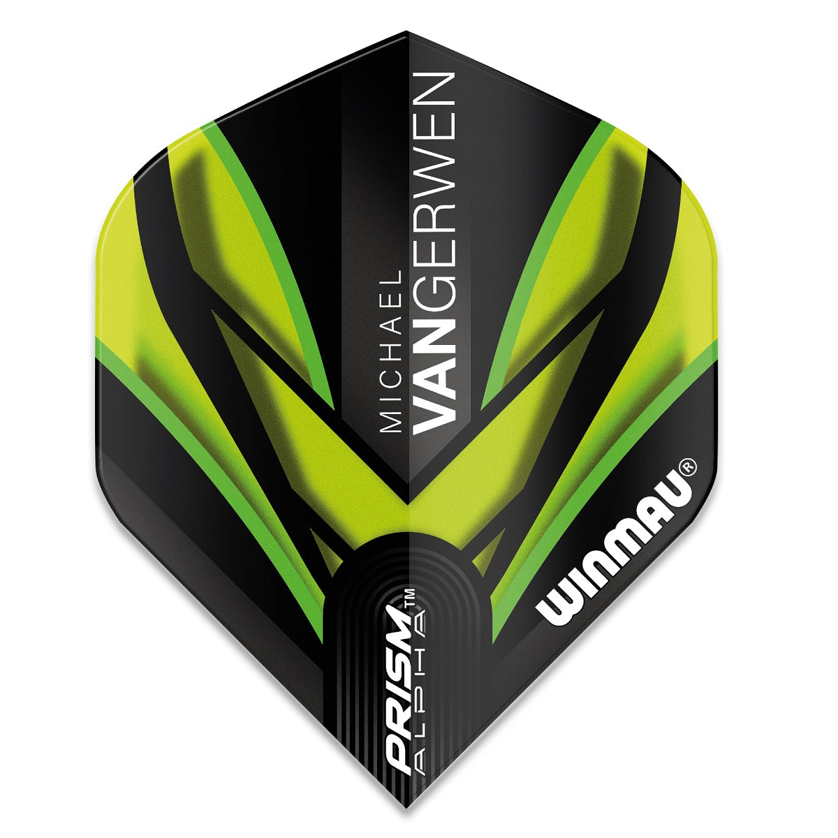 Winmau Prism Alpha MVG Michael Van Gerwen Dart Flights 6915-145 Black Green 100 Micron