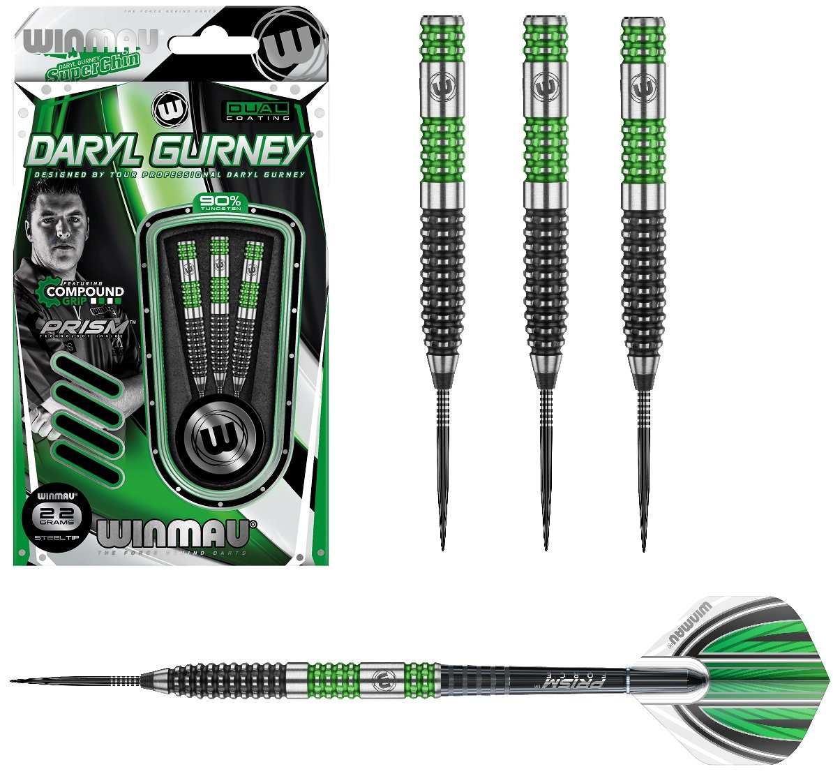 overvåge Af Gud Indlejre Daryl Gurney Special Edition 90% Tungsten Steel Tip Darts by Winmau –  Double Top Darts
